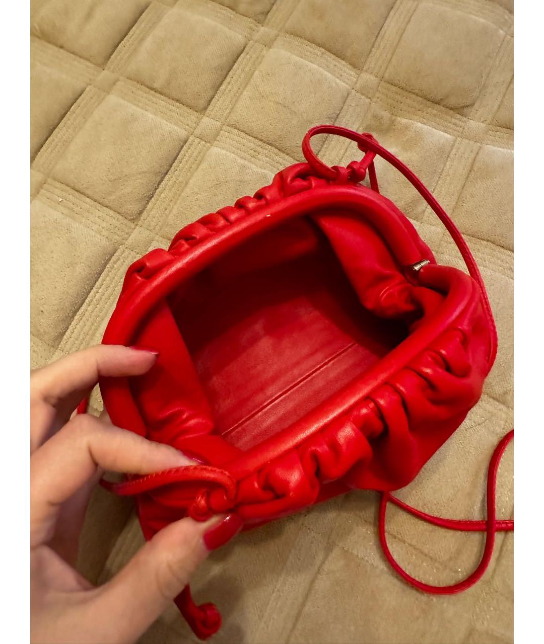 BOTTEGA VENETA Красная кожаная сумка через плечо, фото 5