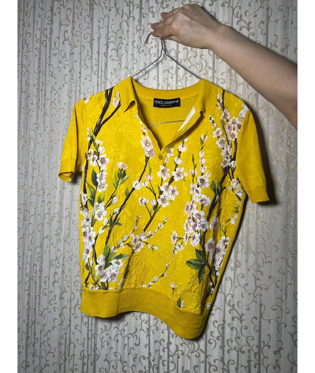 DOLCE&GABBANA Желтый хлопковый костюм с юбками, фото 5