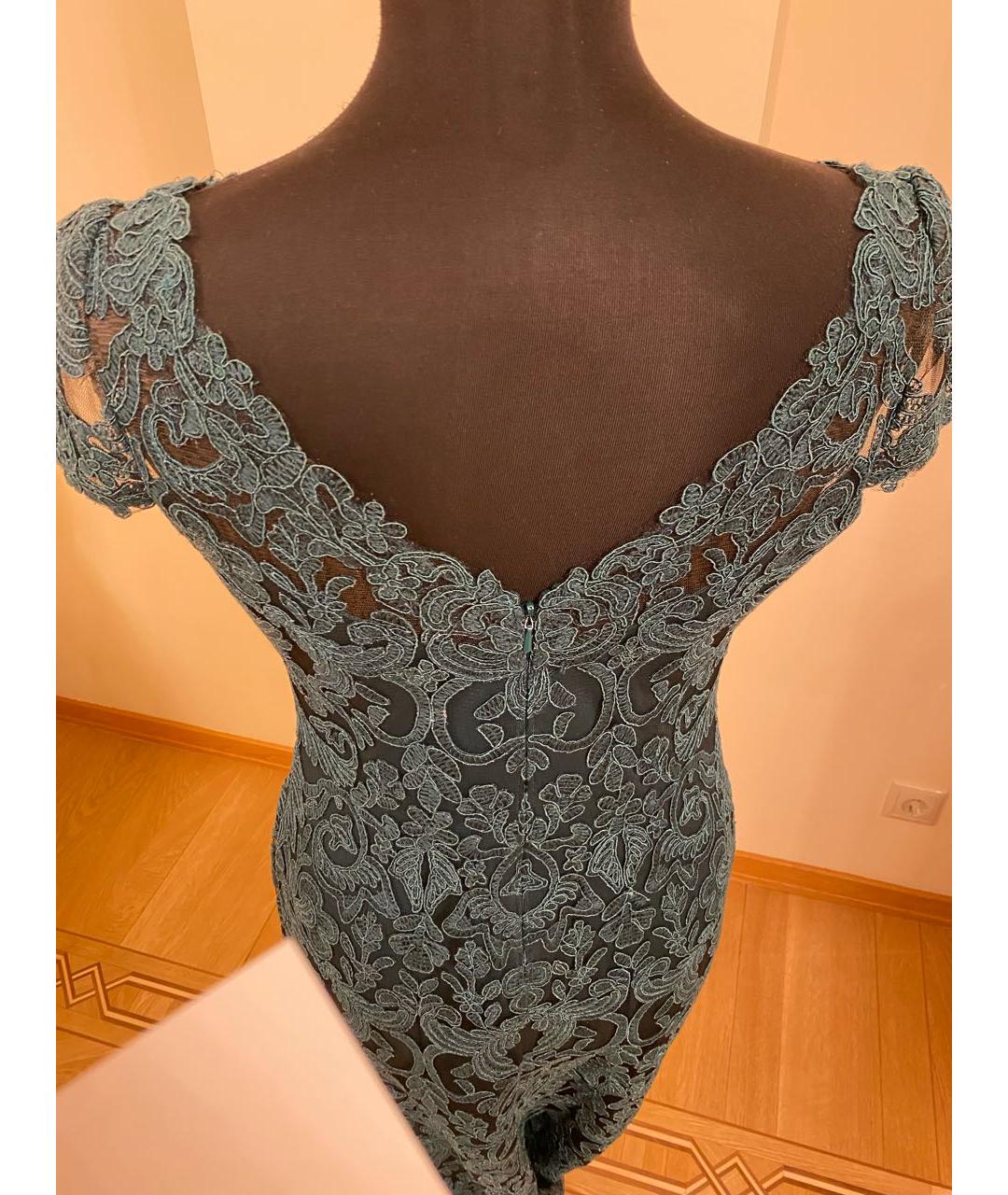 TADASHI SHOJI Зеленые кружевное вечернее платье, фото 2