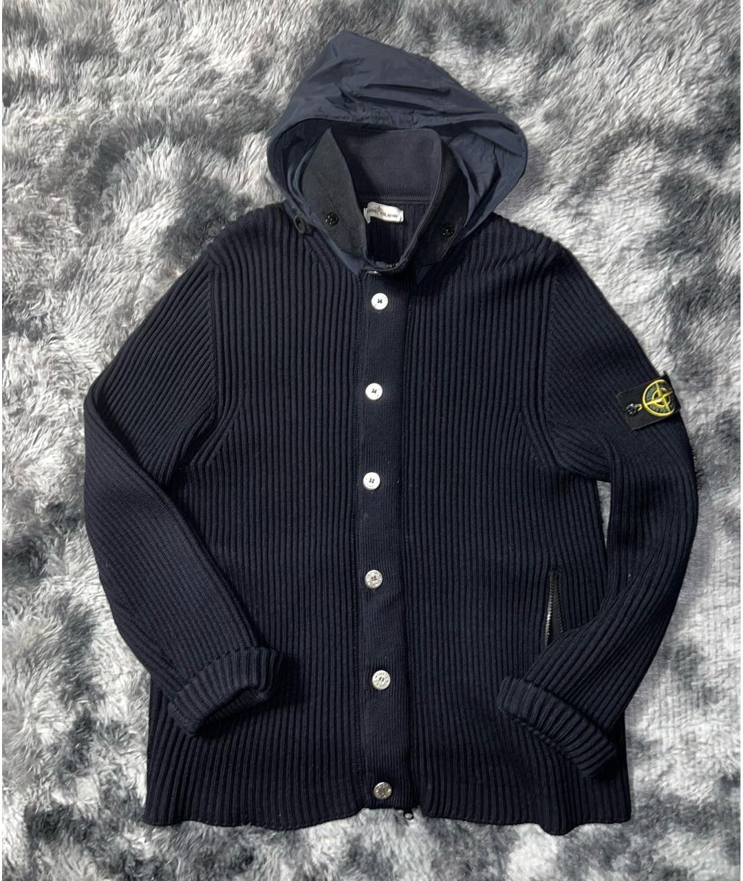 STONE ISLAND Темно-синий шерстяной джемпер / свитер, фото 5