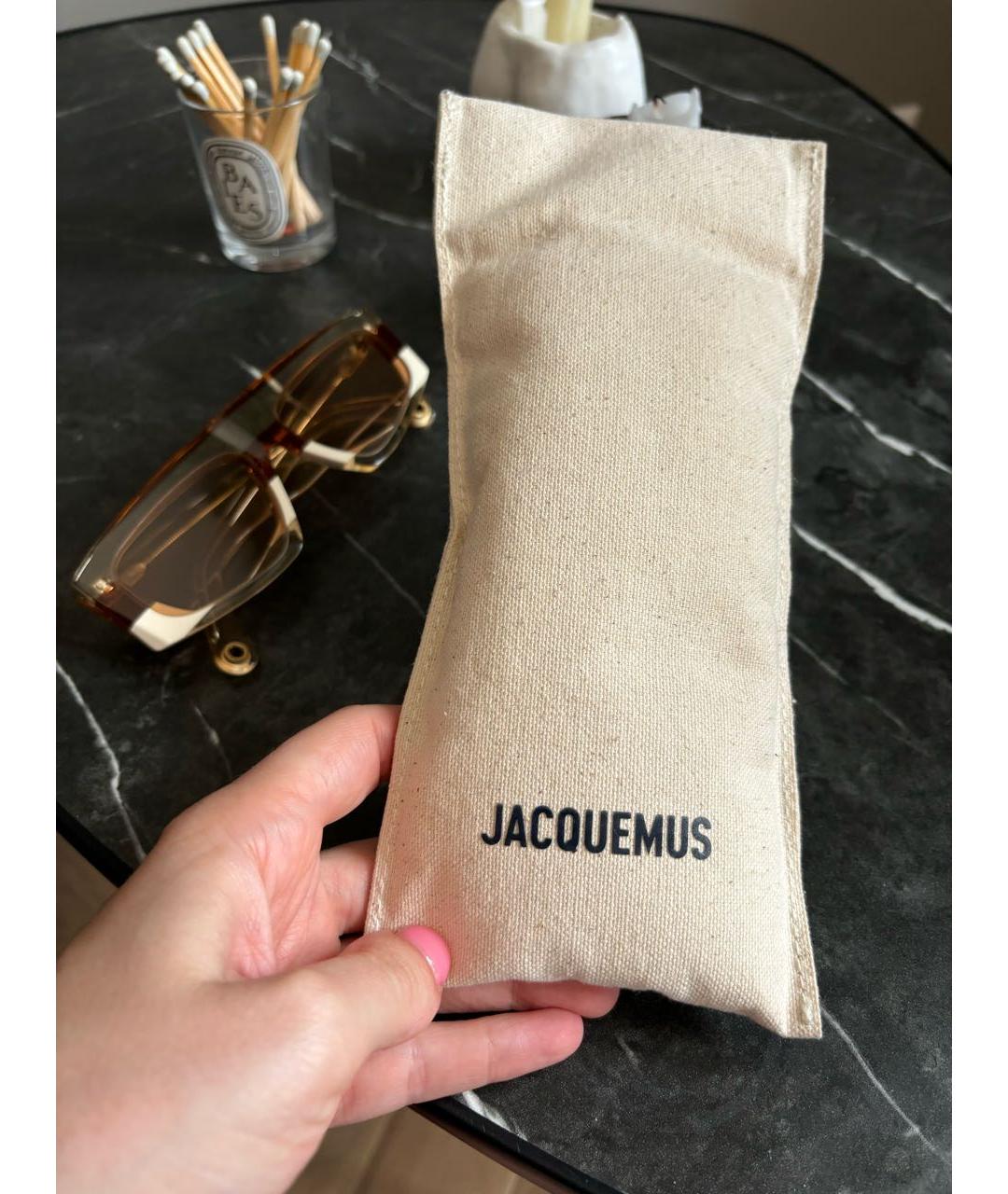 JACQUEMUS Оранжевое пластиковые солнцезащитные очки, фото 5