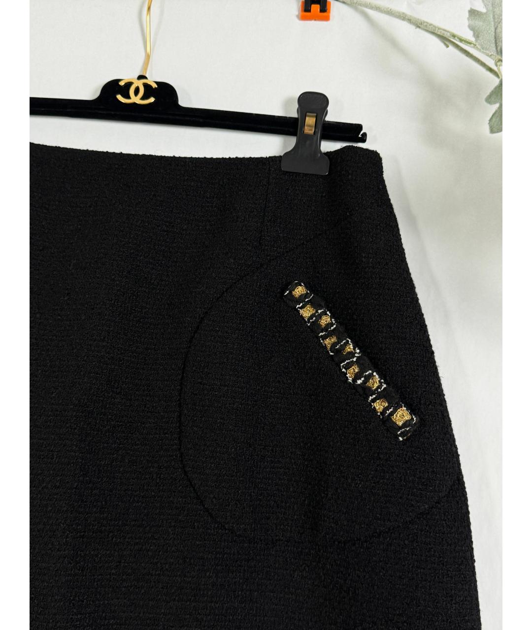 CHANEL Черная твидовая юбка мини, фото 4