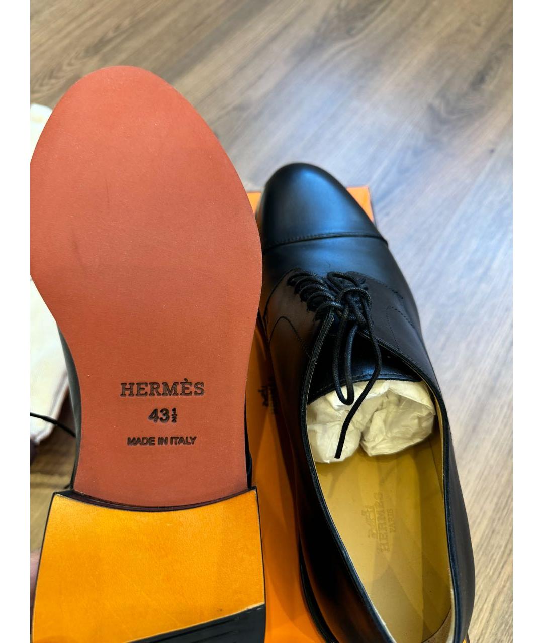 HERMES PRE-OWNED Черные кожаные туфли, фото 4