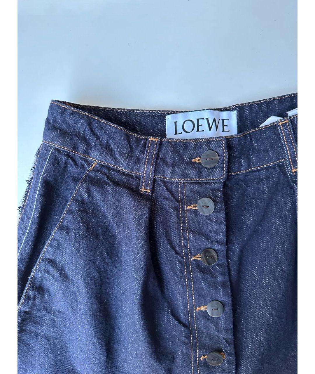 LOEWE Темно-синие хлопковые джинсы клеш, фото 5