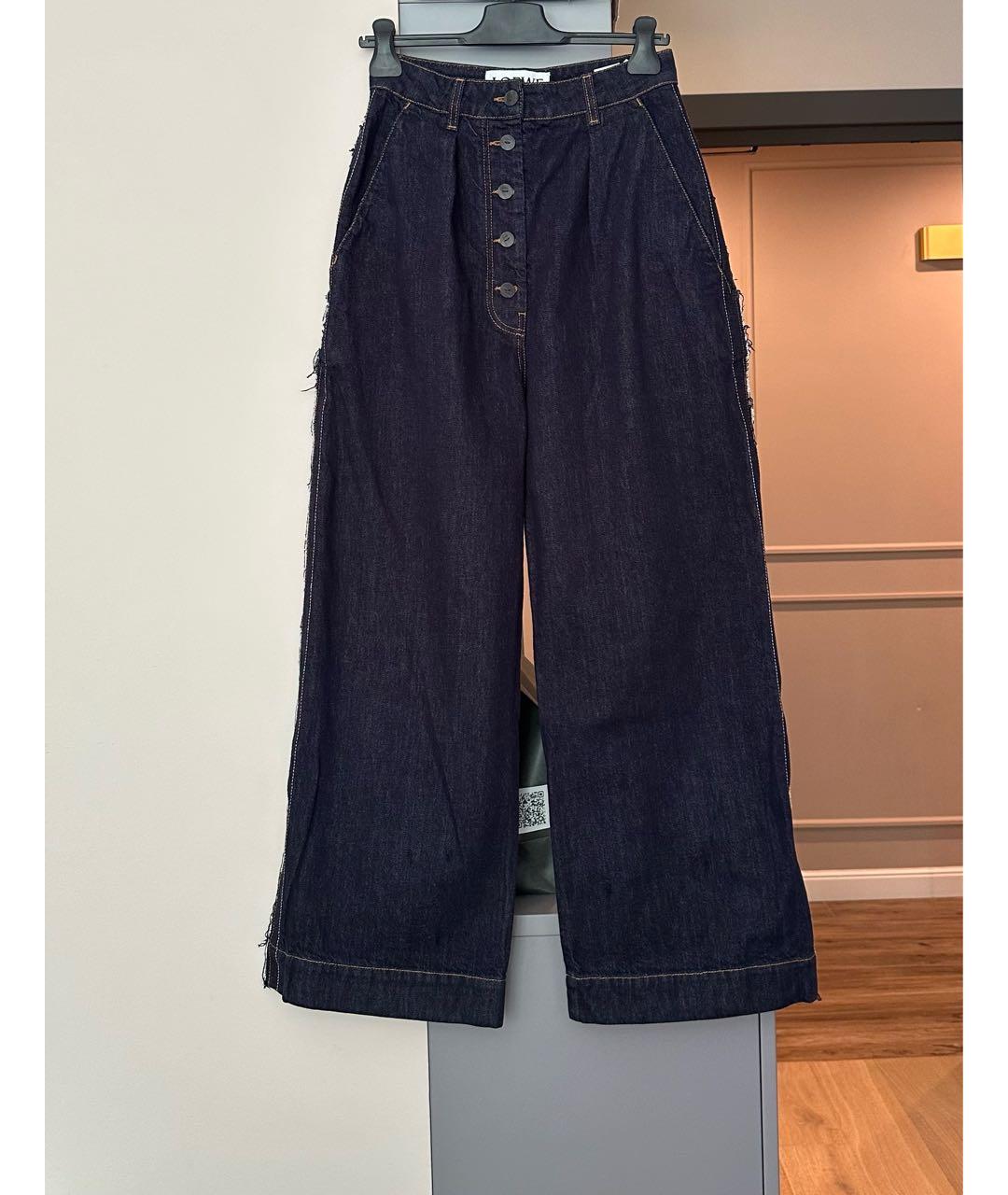 LOEWE Темно-синие хлопковые джинсы клеш, фото 2