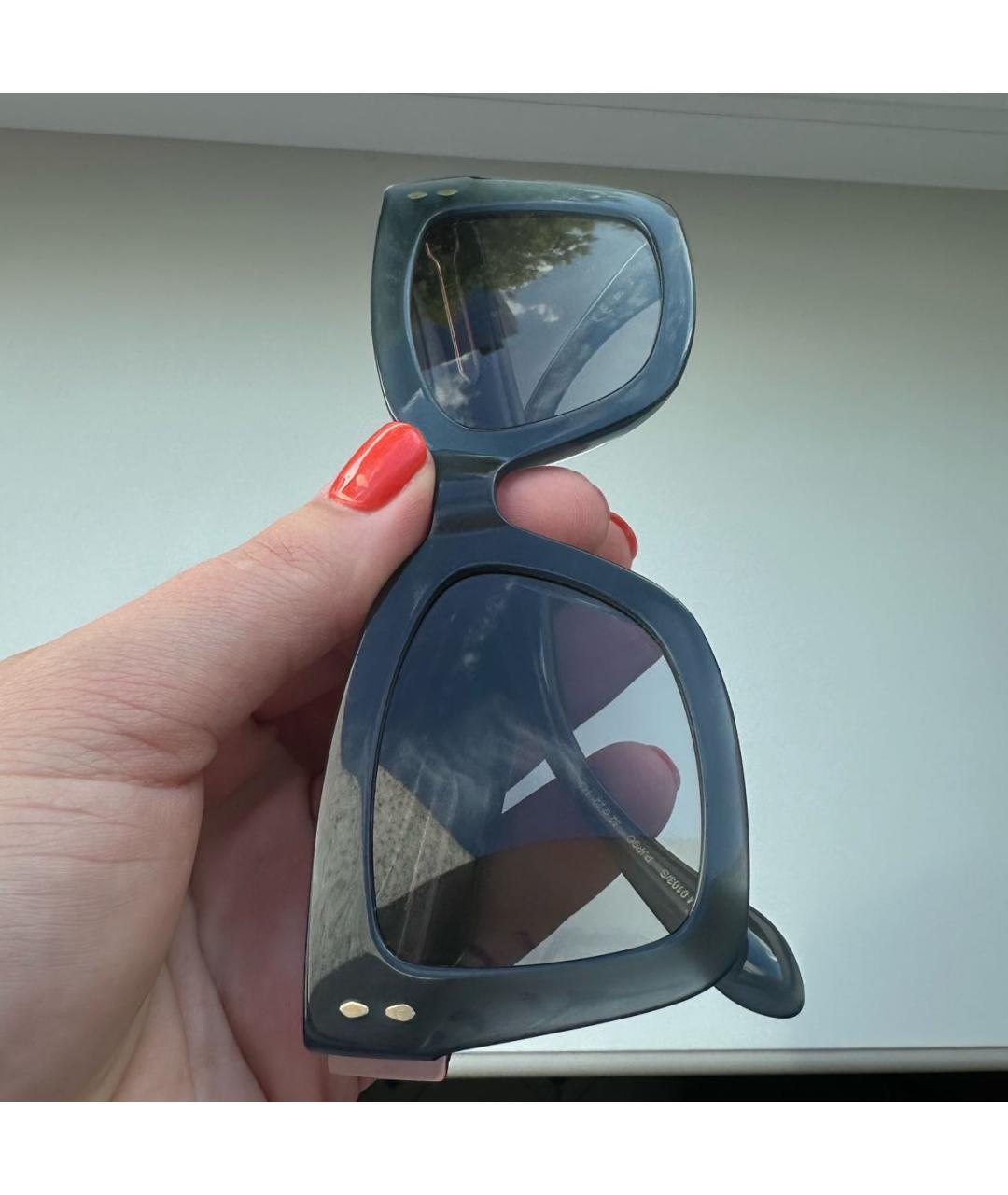 ISABEL MARANT Темно-синие пластиковые солнцезащитные очки, фото 6