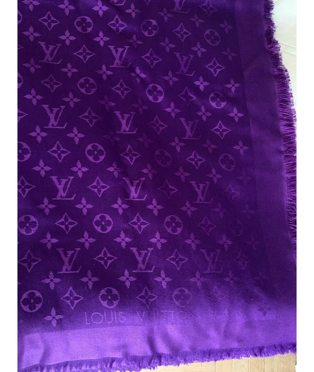LOUIS VUITTON PRE-OWNED Фиолетовый шелковый шарф, фото 2