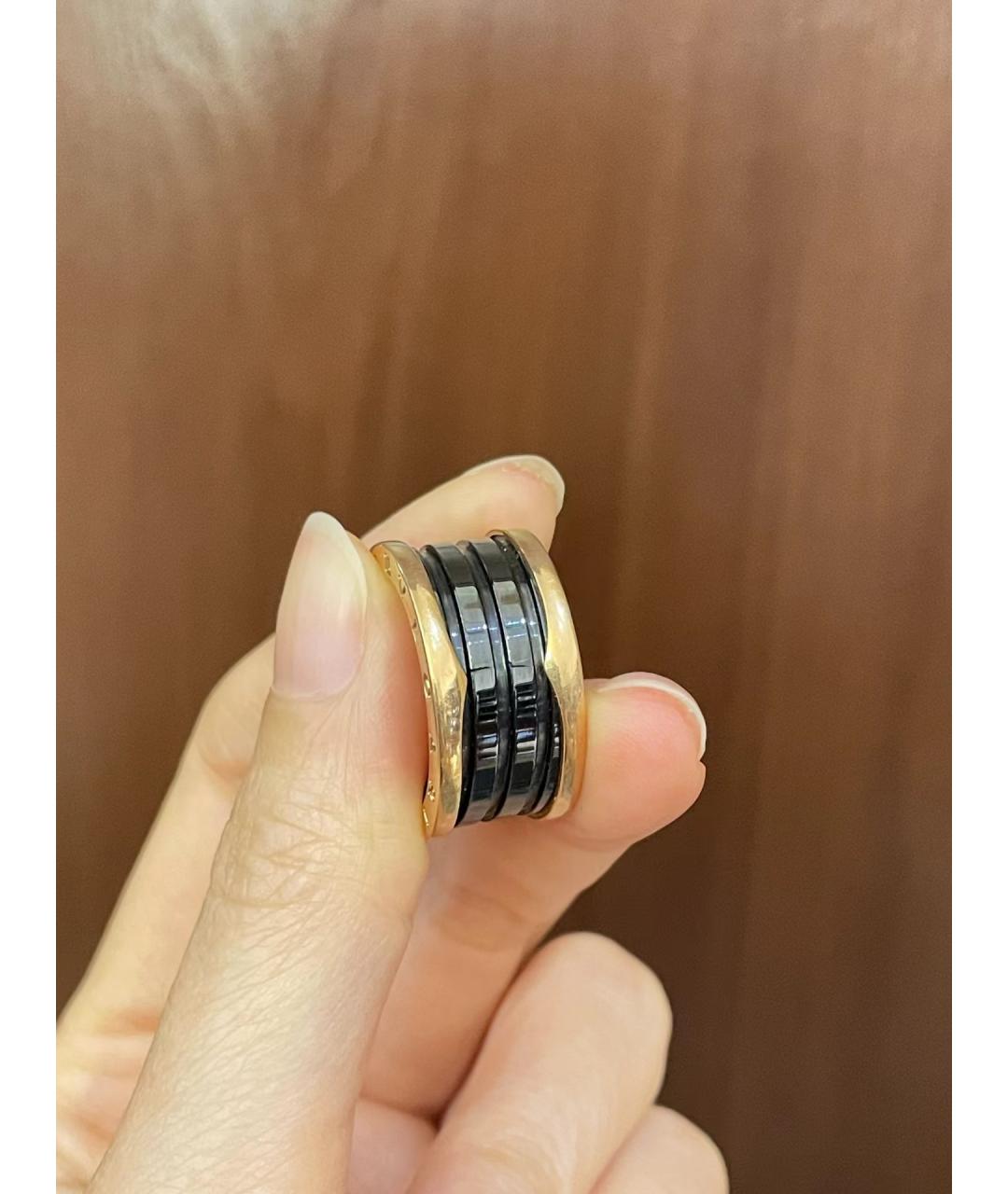 BVLGARI Черное кольцо из розового золота, фото 8