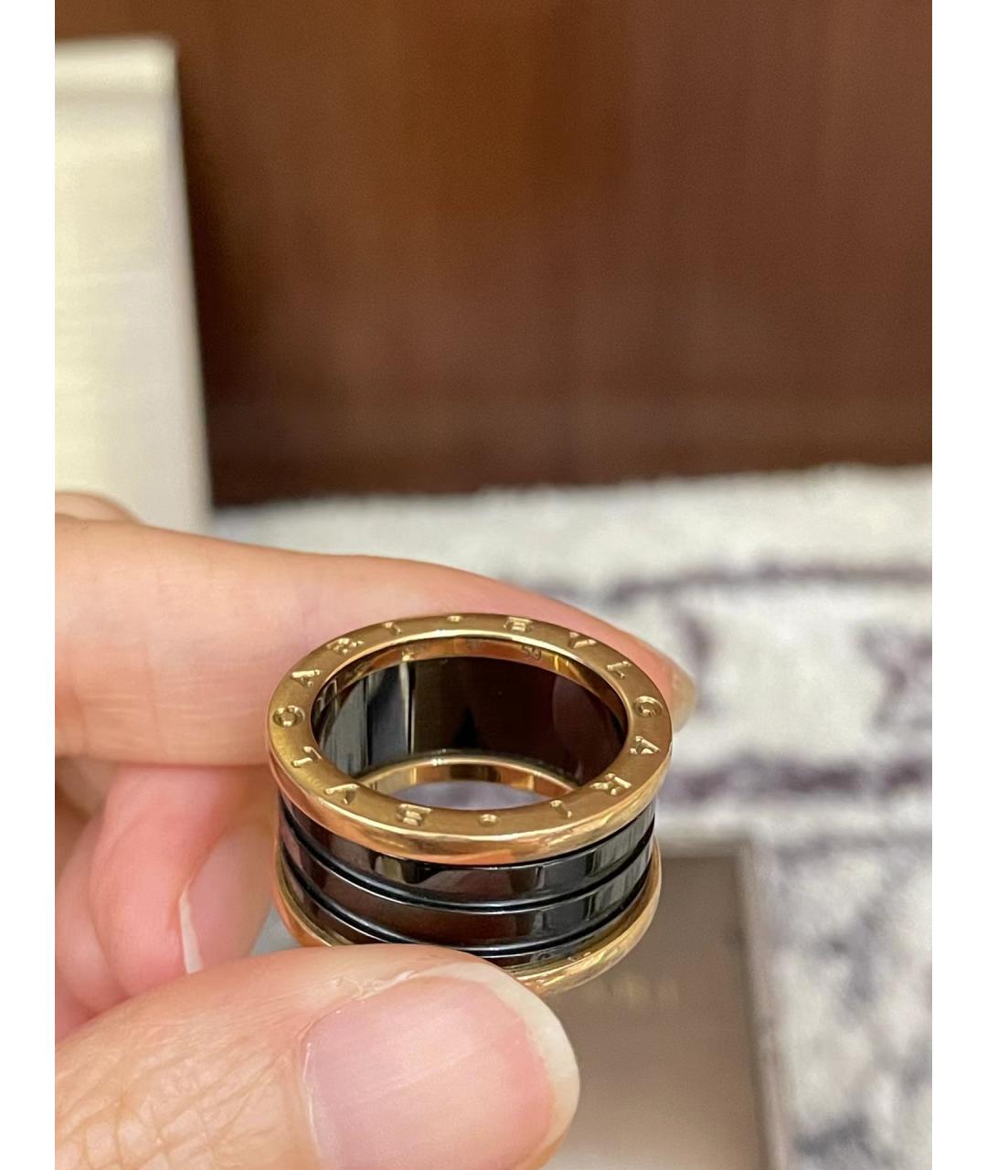 BVLGARI Черное кольцо из розового золота, фото 7