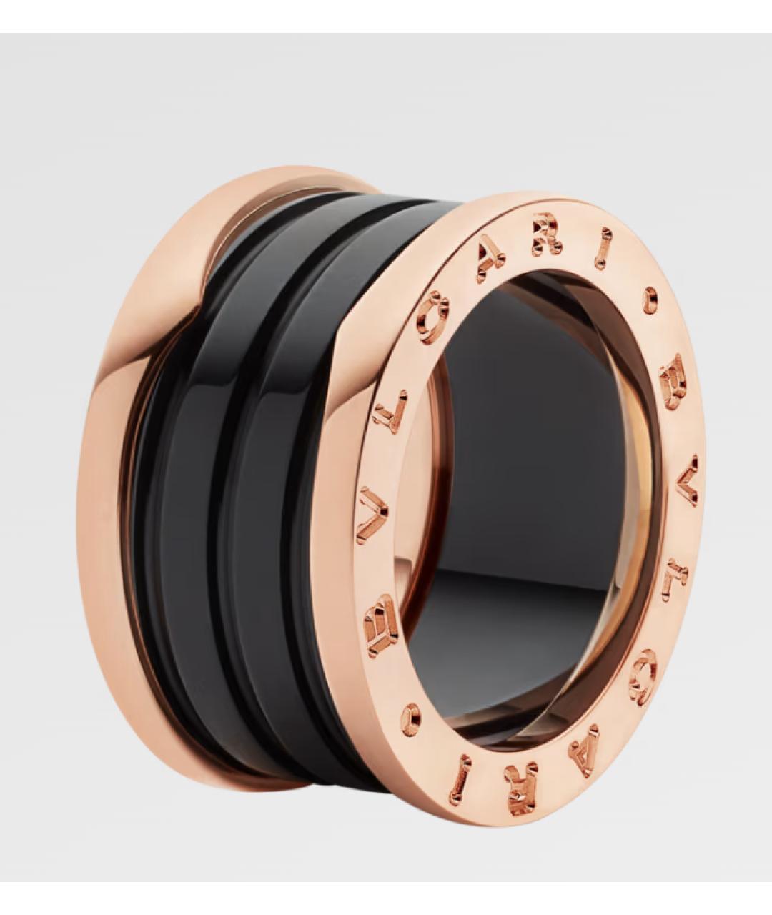 BVLGARI Черное кольцо из розового золота, фото 9
