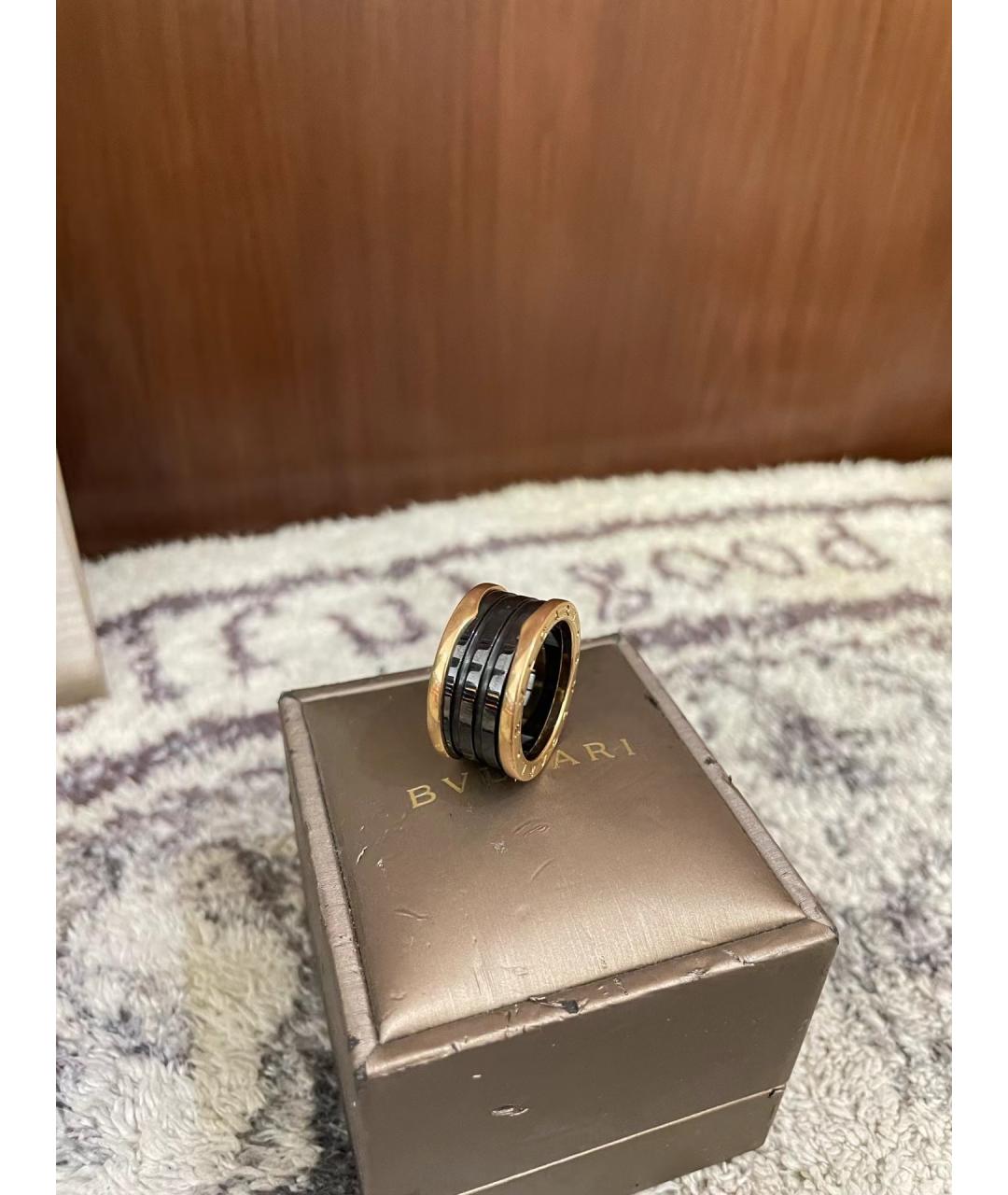 BVLGARI Черное кольцо из розового золота, фото 5