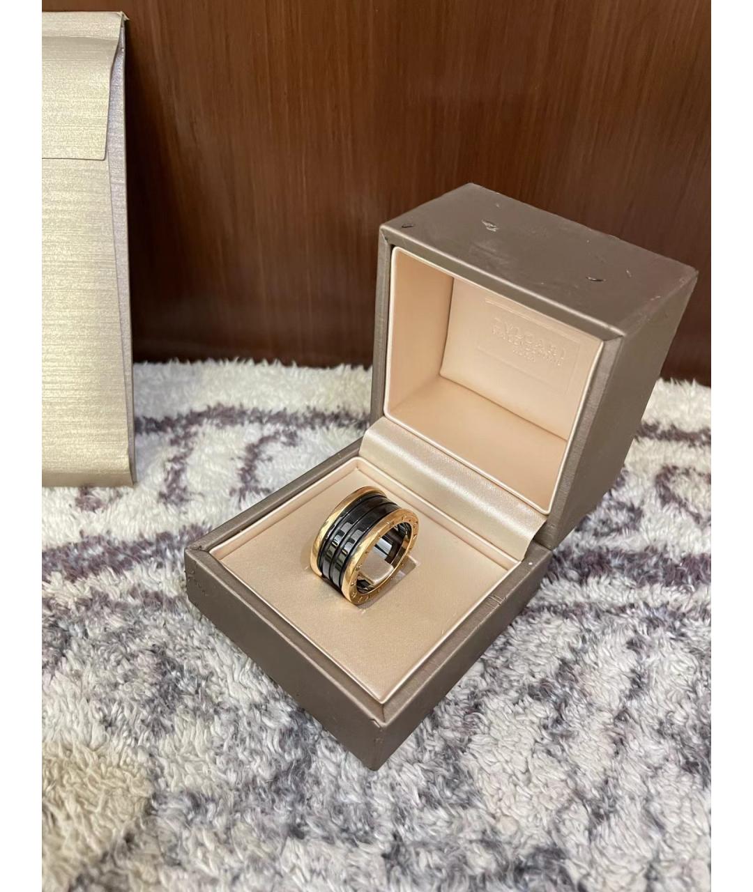 BVLGARI Черное кольцо из розового золота, фото 3