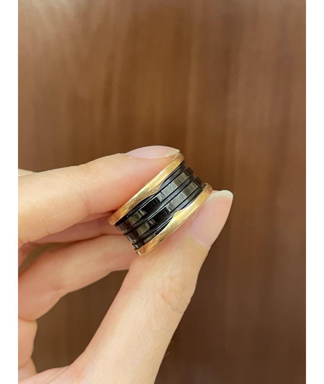 BVLGARI Черное кольцо из розового золота, фото 6