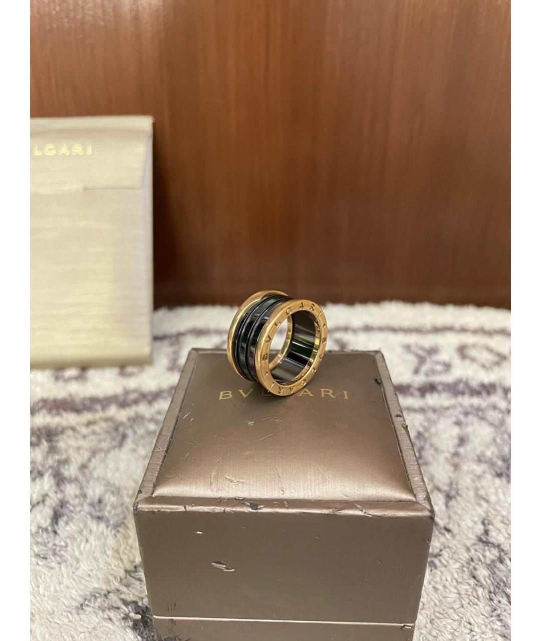 BVLGARI Черное кольцо из розового золота, фото 4