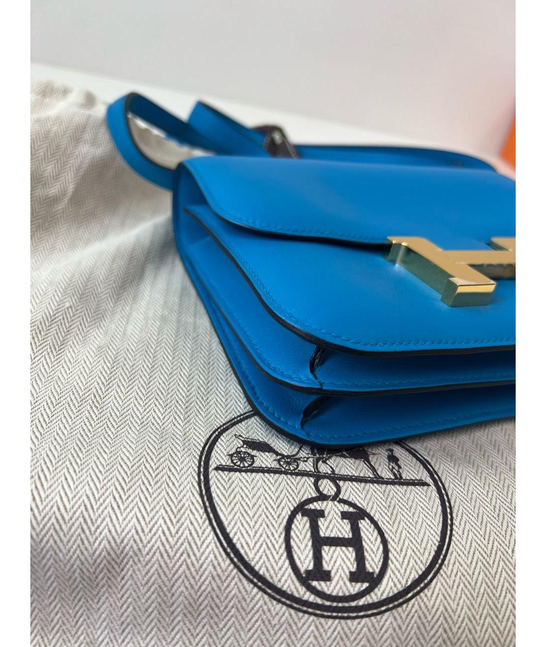 HERMES PRE-OWNED Синяя кожаная сумка через плечо, фото 8