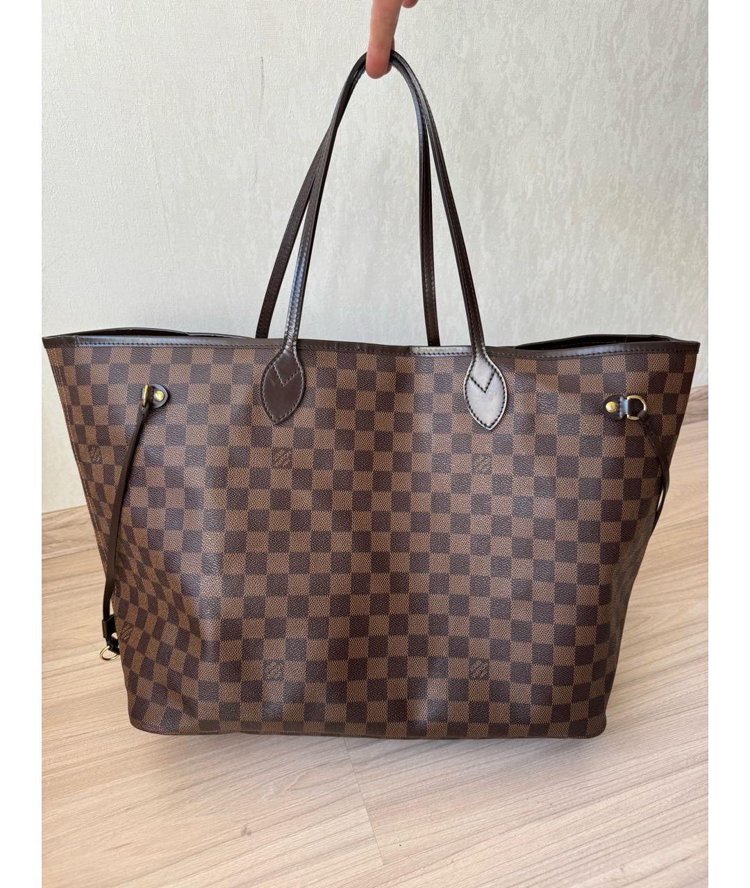 LOUIS VUITTON PRE-OWNED Коричневая сумка тоут, фото 8