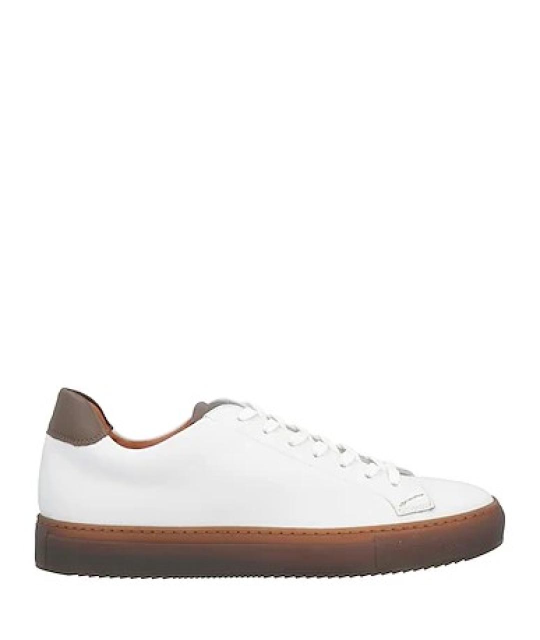 DOUCAL'S Белые кожаные низкие кроссовки / кеды, фото 1