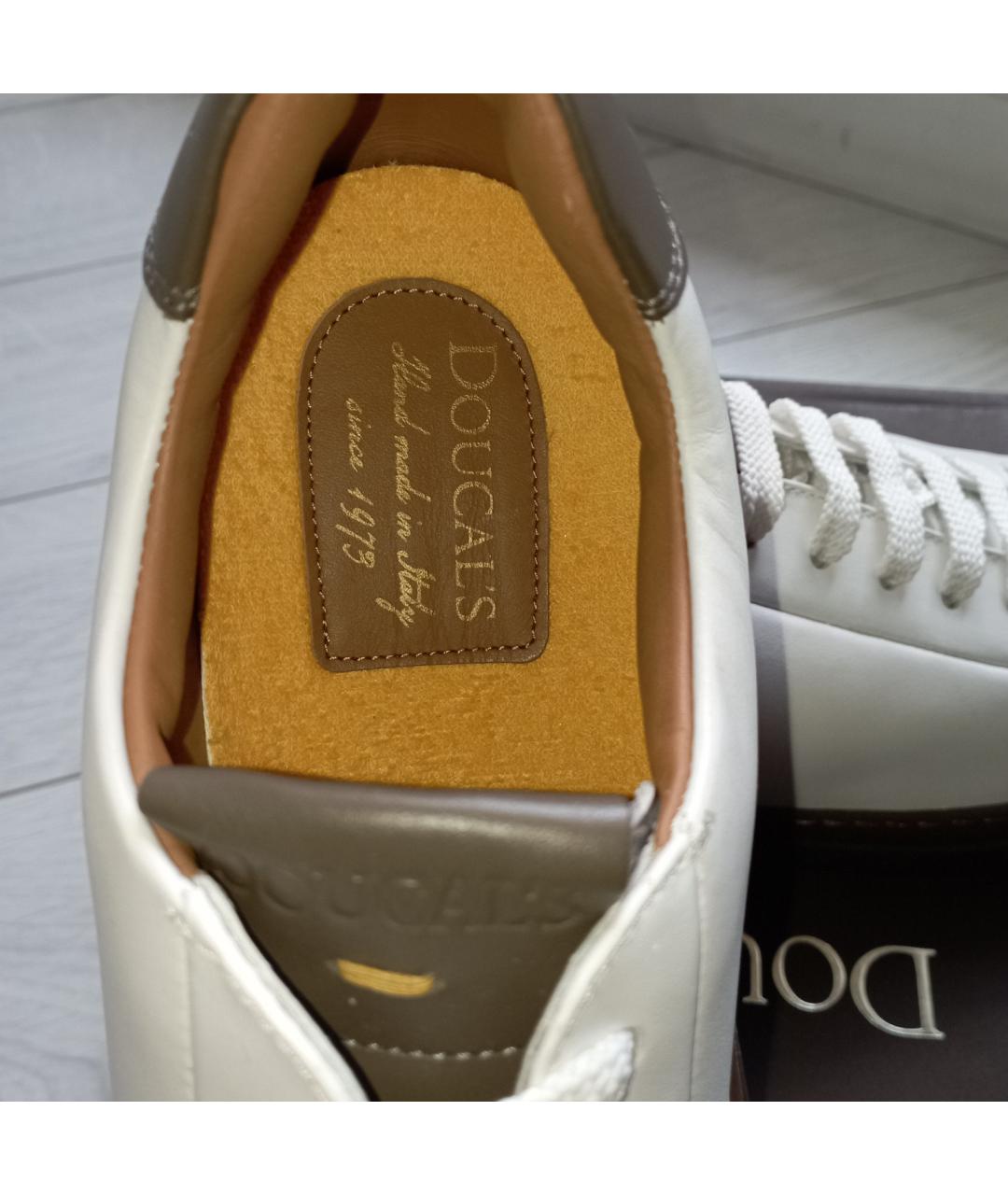 DOUCAL'S Белые кожаные низкие кроссовки / кеды, фото 6