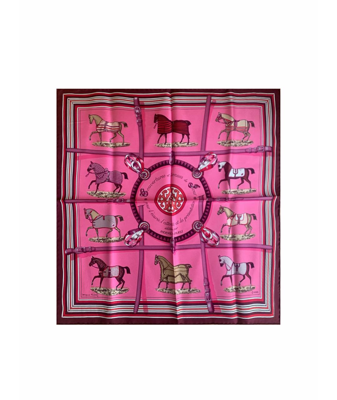 HERMES PRE-OWNED Розовый шелковый платок, фото 1