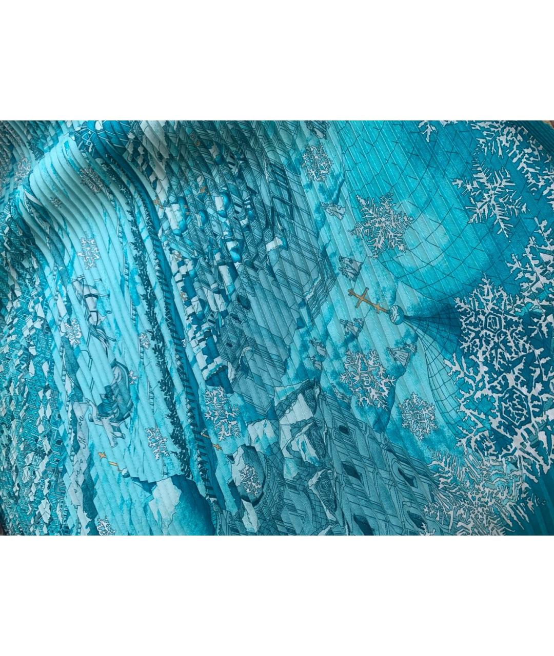 HERMES PRE-OWNED Бирюзовый шелковый платок, фото 6