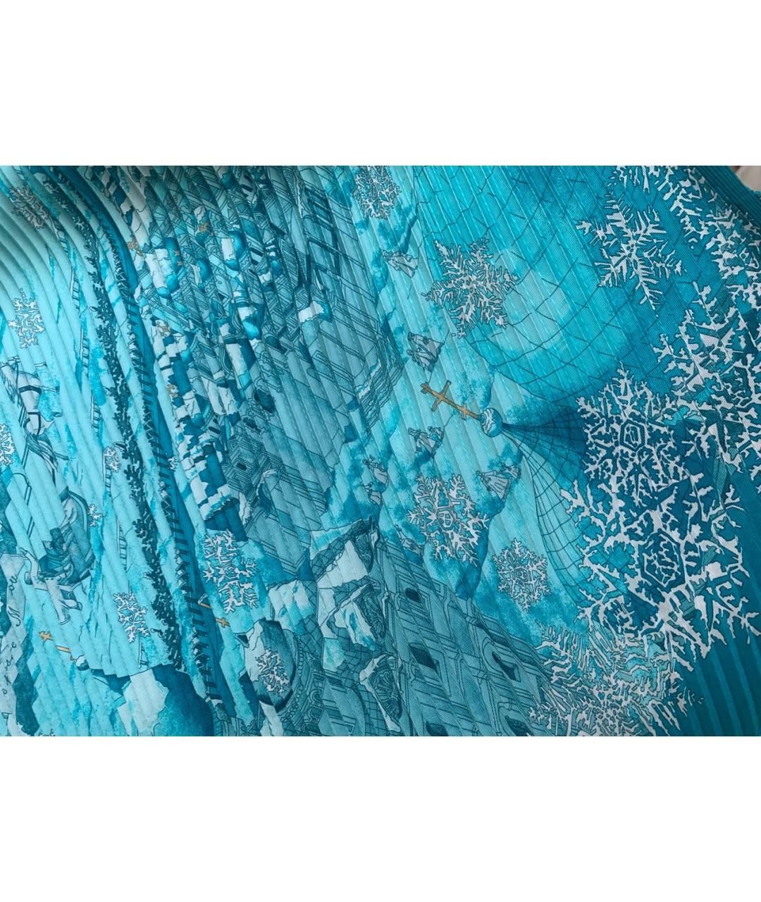 HERMES PRE-OWNED Бирюзовый шелковый платок, фото 5