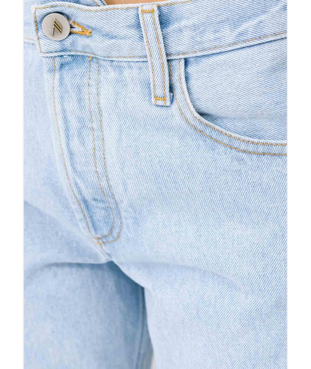 THE ATTICO Голубые хлопковые прямые джинсы, фото 9