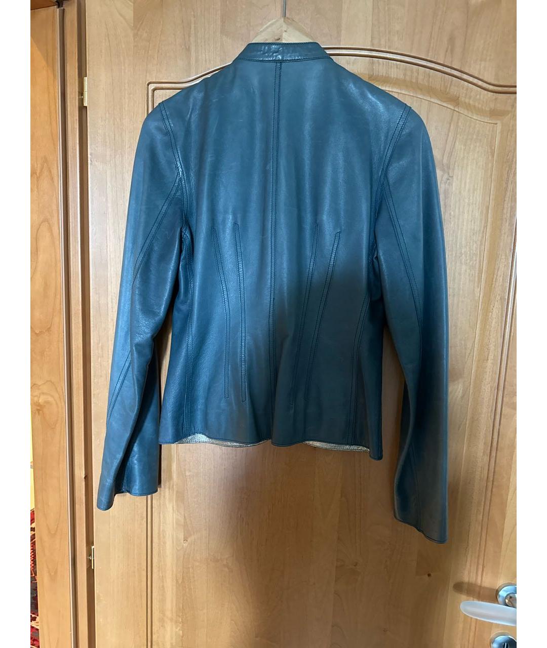 FENDI Голубая кожаная куртка, фото 2