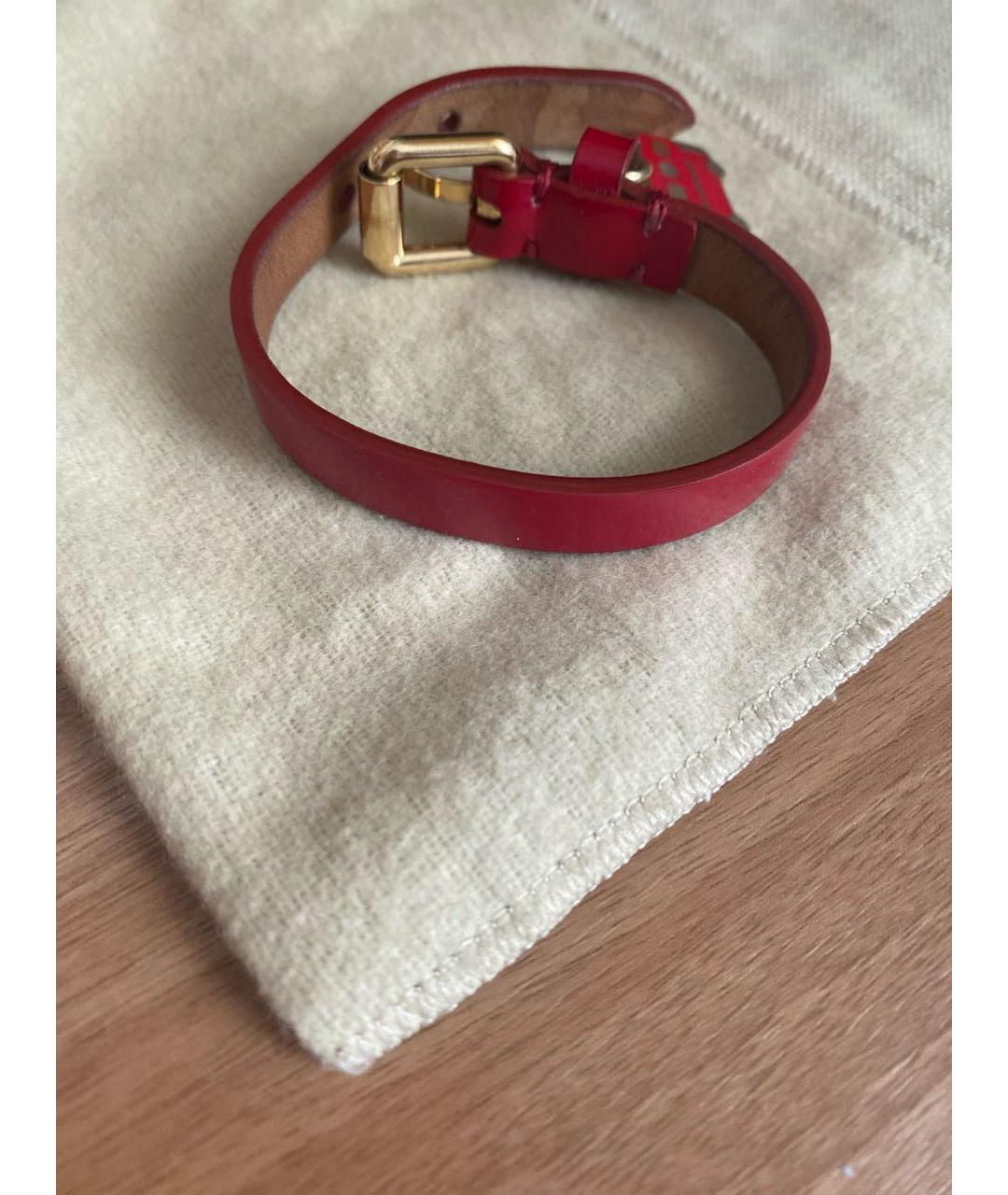 BURBERRY Красный кожаный браслет, фото 2