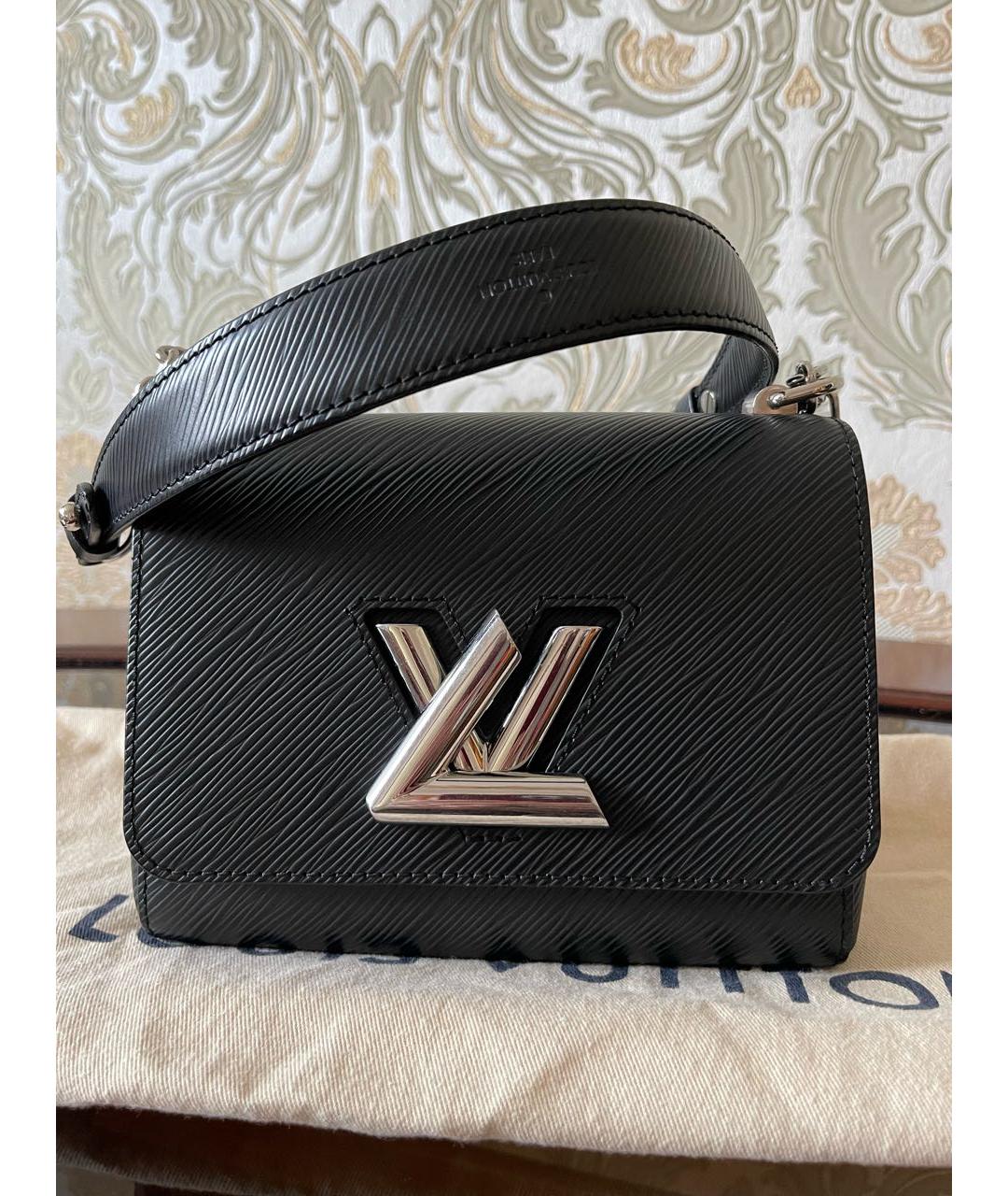 LOUIS VUITTON Черная кожаная сумка через плечо, фото 9