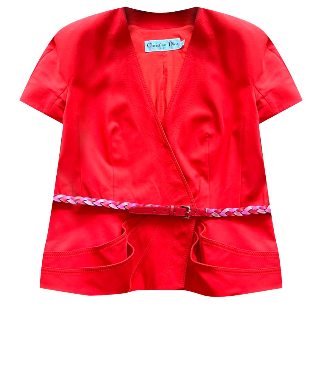 CHRISTIAN DIOR Красный хлопко-эластановый жакет/пиджак, фото 1