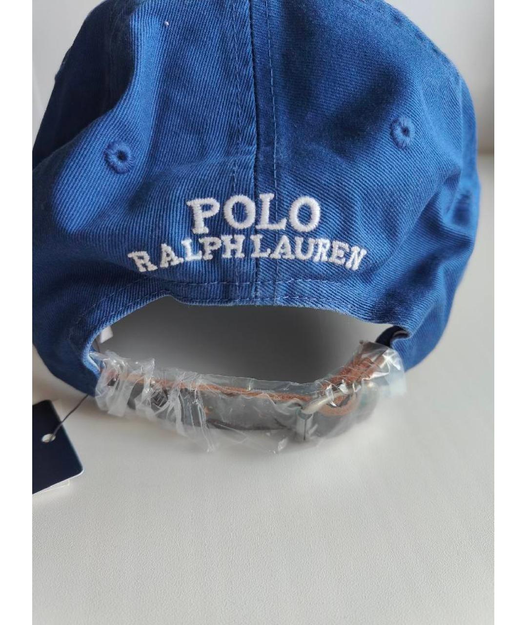 POLO RALPH LAUREN Темно-синяя хлопковая кепка/бейсболка, фото 3