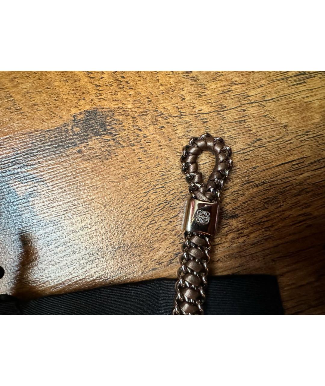 LOEWE Коричневый кожаный браслет, фото 2