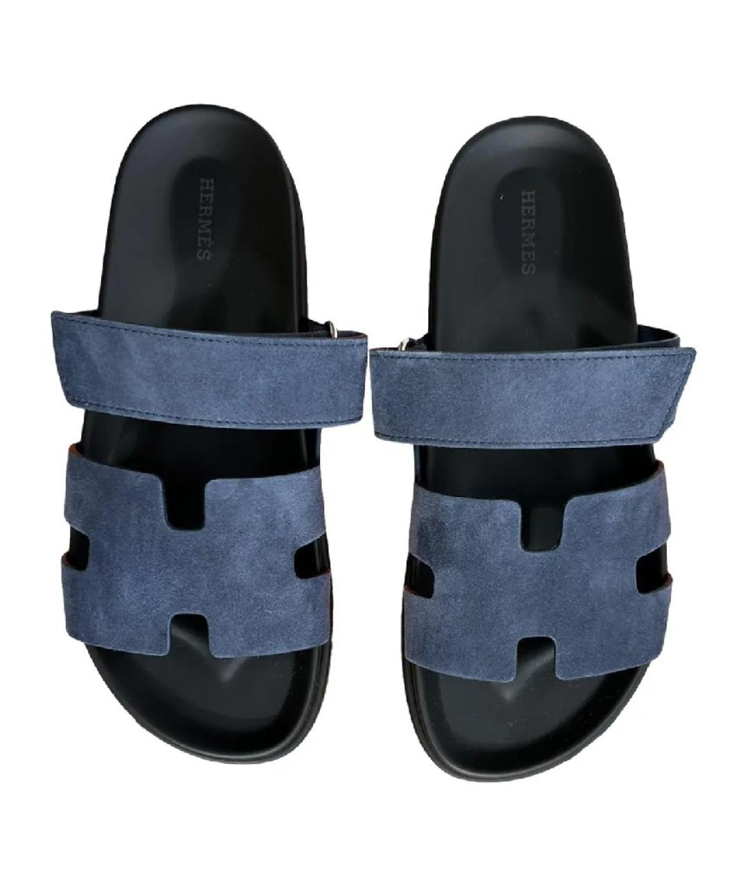 HERMES PRE-OWNED Синие замшевые сандалии, фото 6