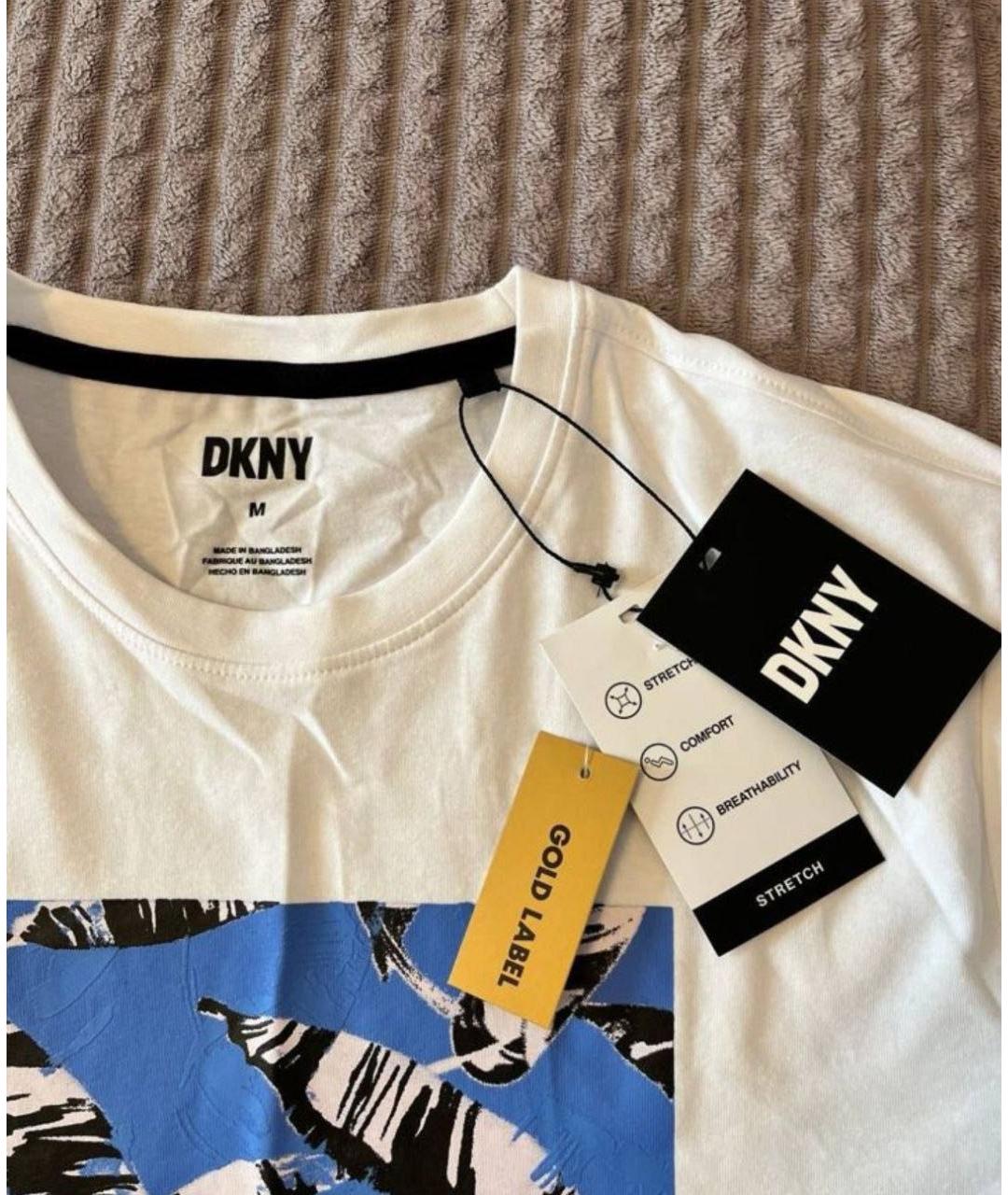 DKNY Белая хлопковая футболка, фото 3