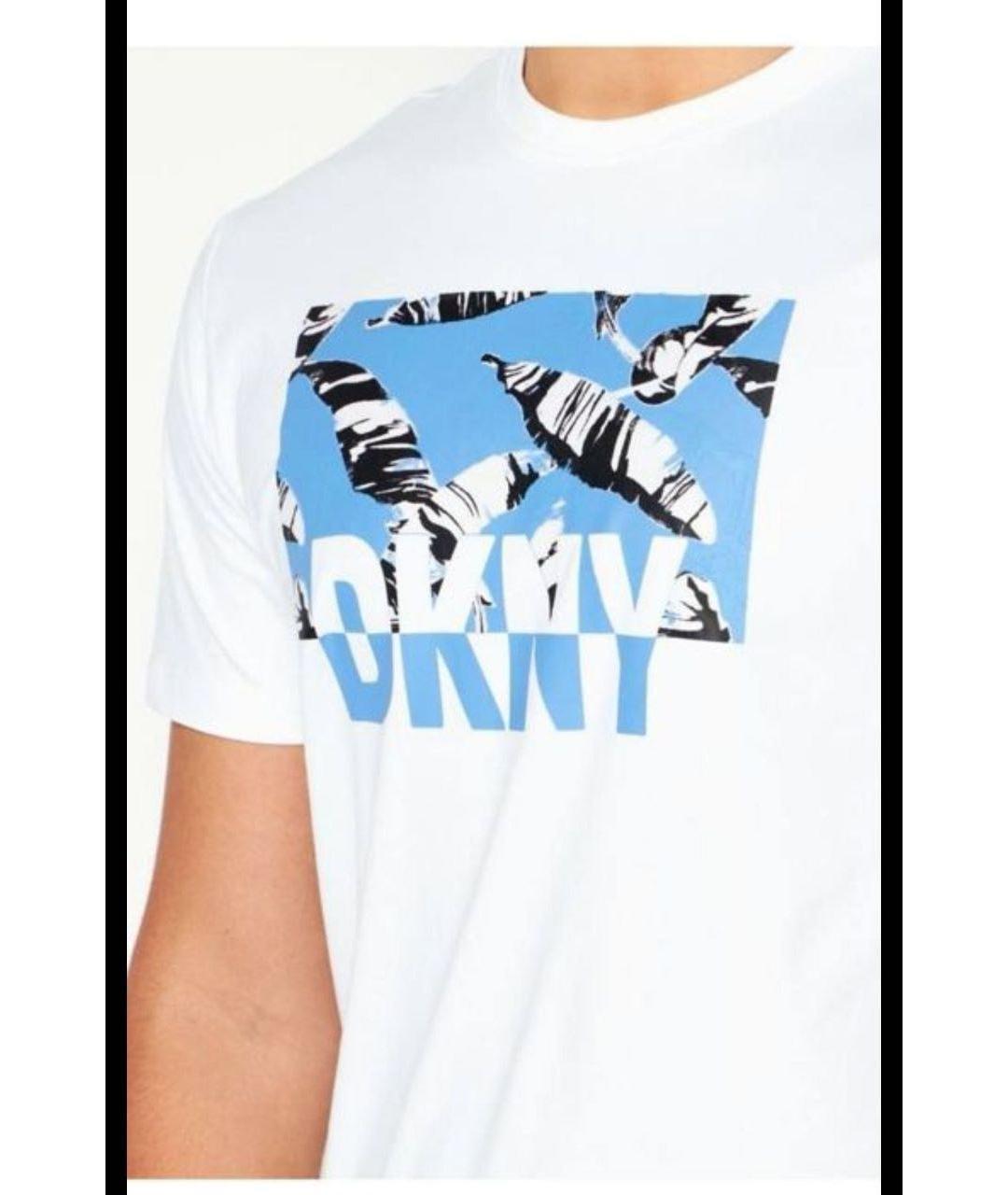 DKNY Белая хлопковая футболка, фото 4