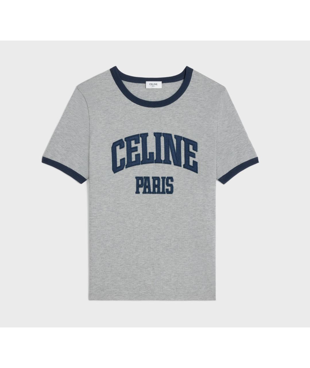 CELINE Серая хлопковая футболка, фото 7