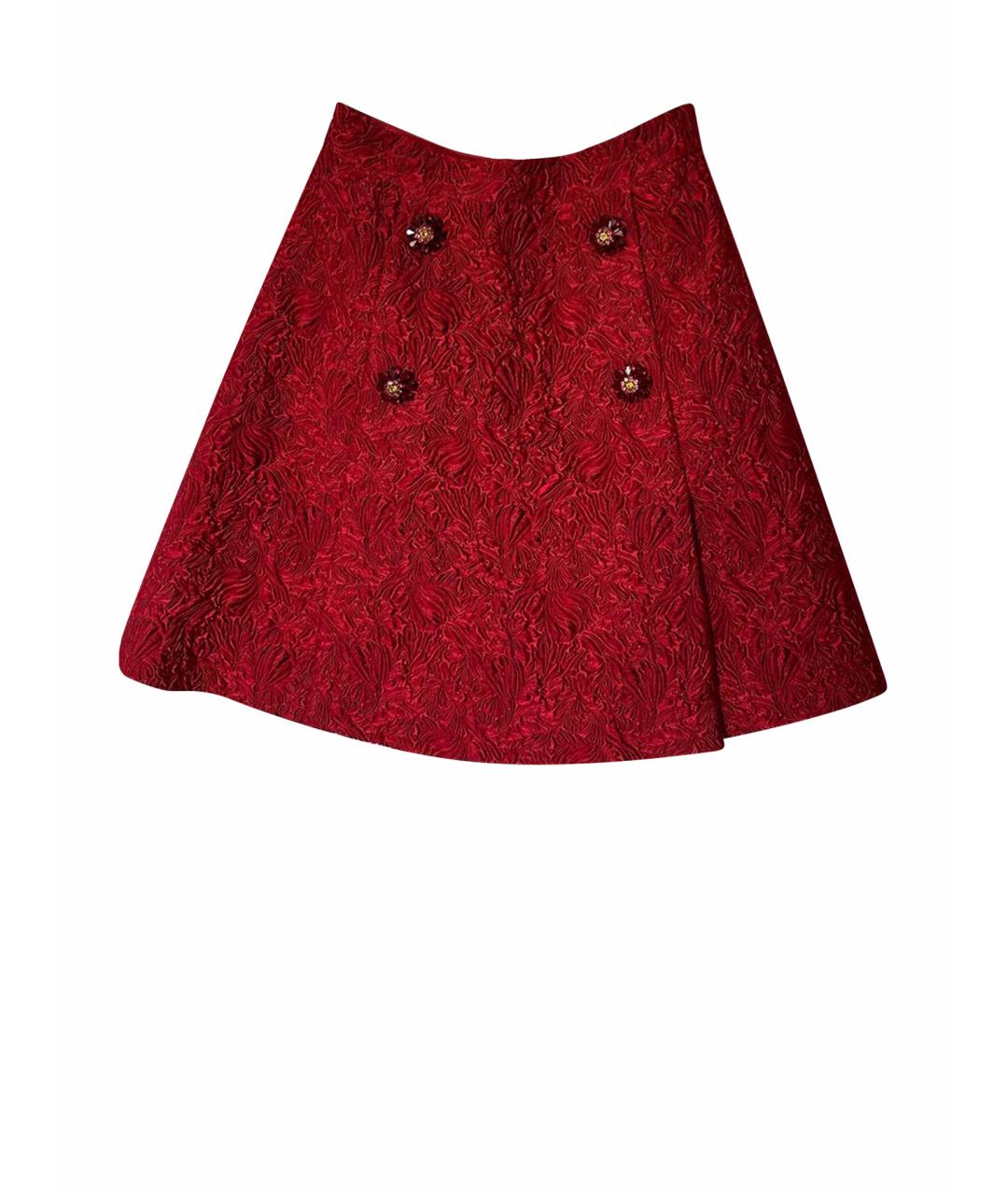 DOLCE&GABBANA Красная полиэстеровая юбка мини, фото 1