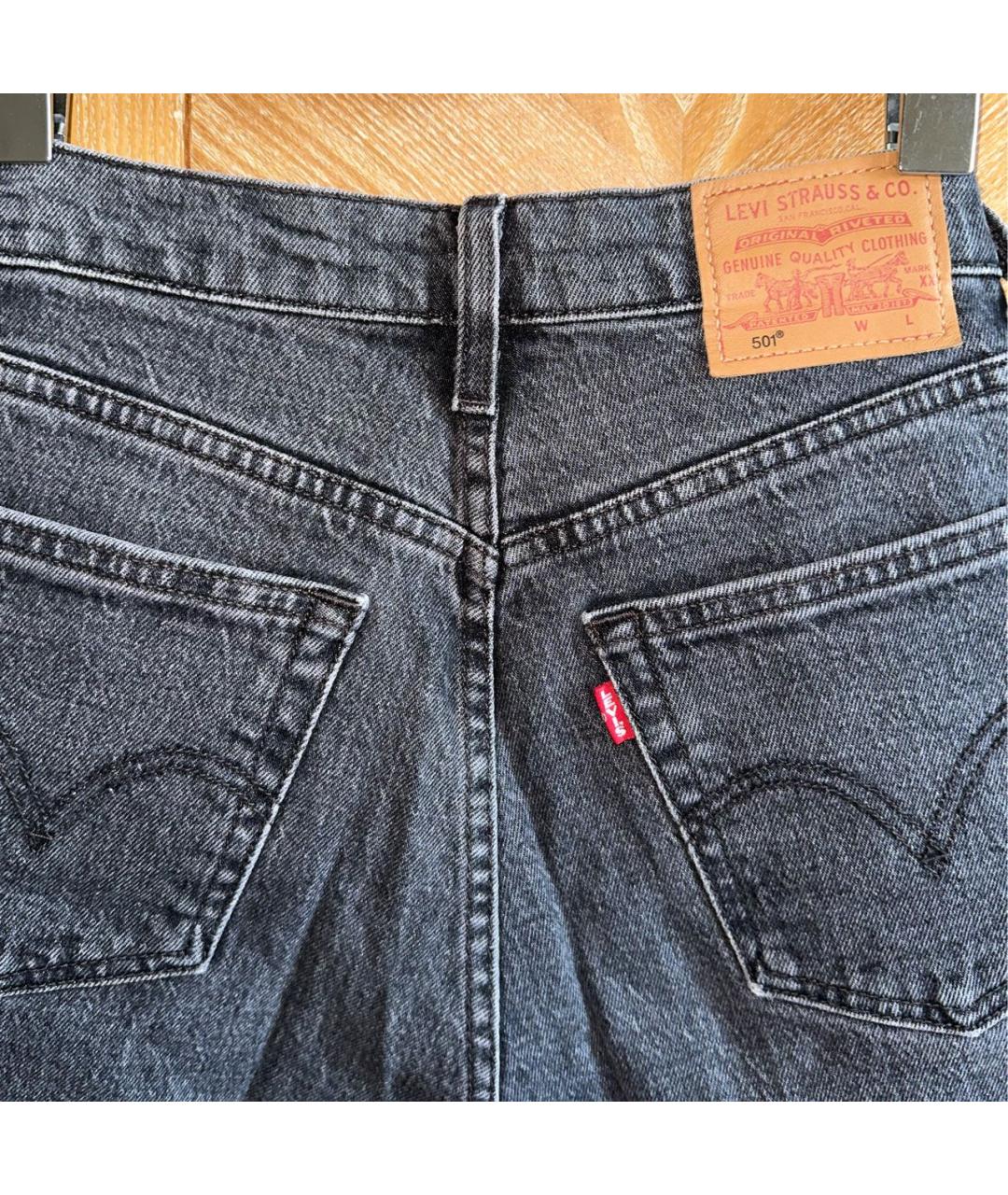 LEVI'S Серые хлопковые прямые джинсы, фото 3