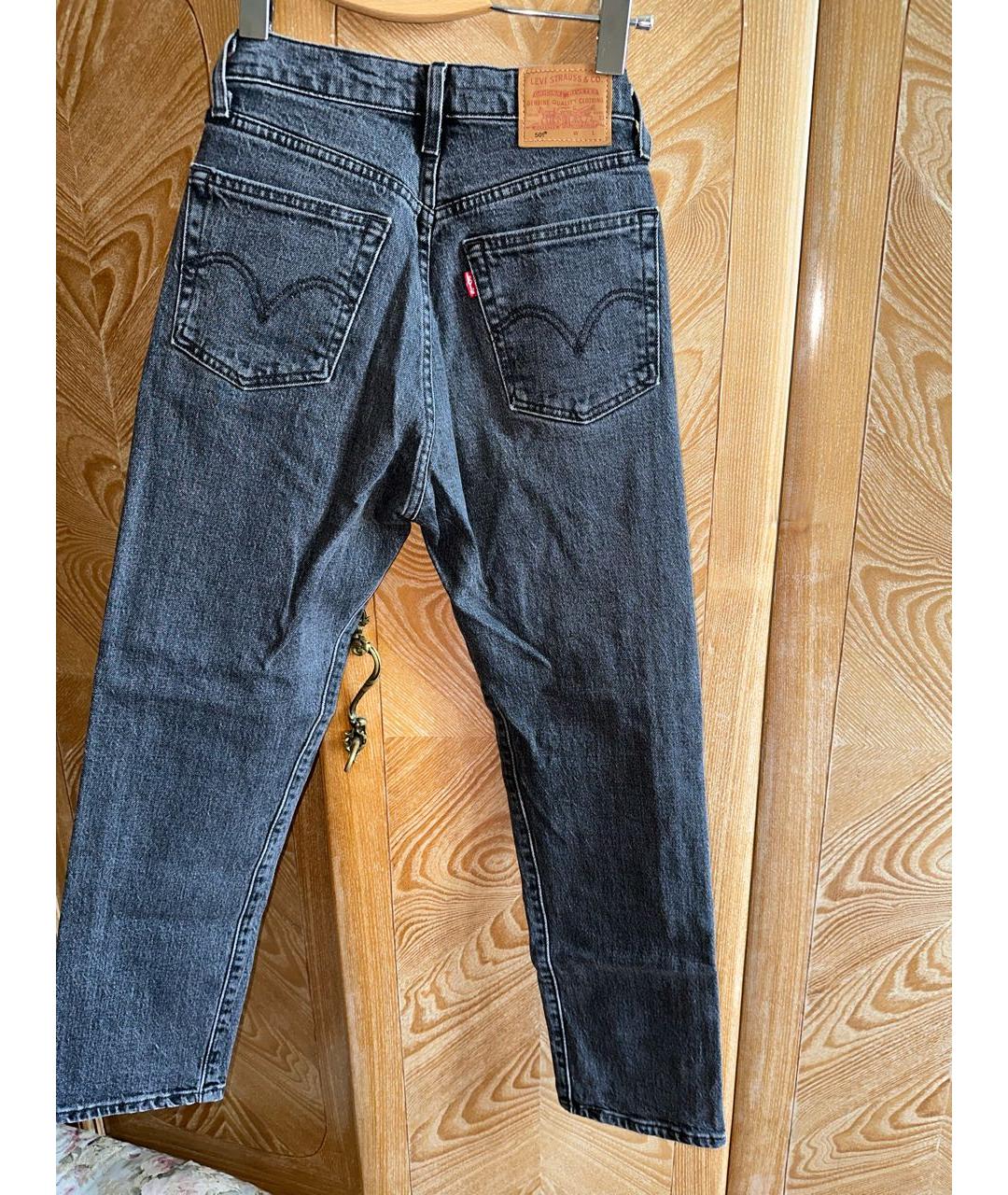LEVI'S Серые хлопковые прямые джинсы, фото 2