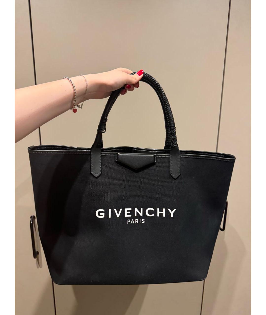 GIVENCHY Черная тканевая сумка тоут, фото 3