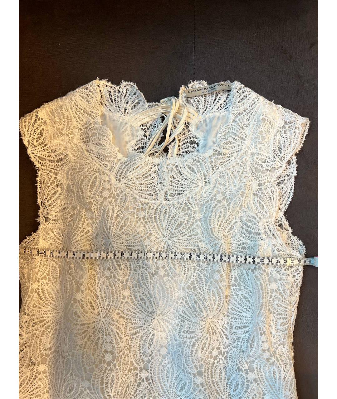 ERMANNO SCERVINO Белое полиэстеровое повседневное платье, фото 6