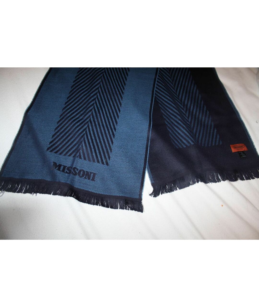 MISSONI Синий шерстяной шарф, фото 3