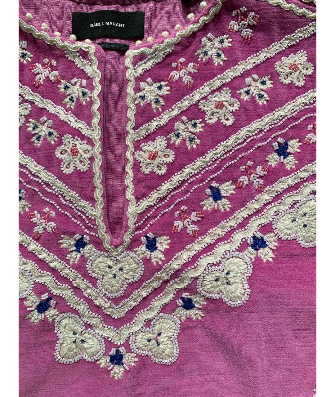 ISABEL MARANT Розовая бархатная блузы, фото 5