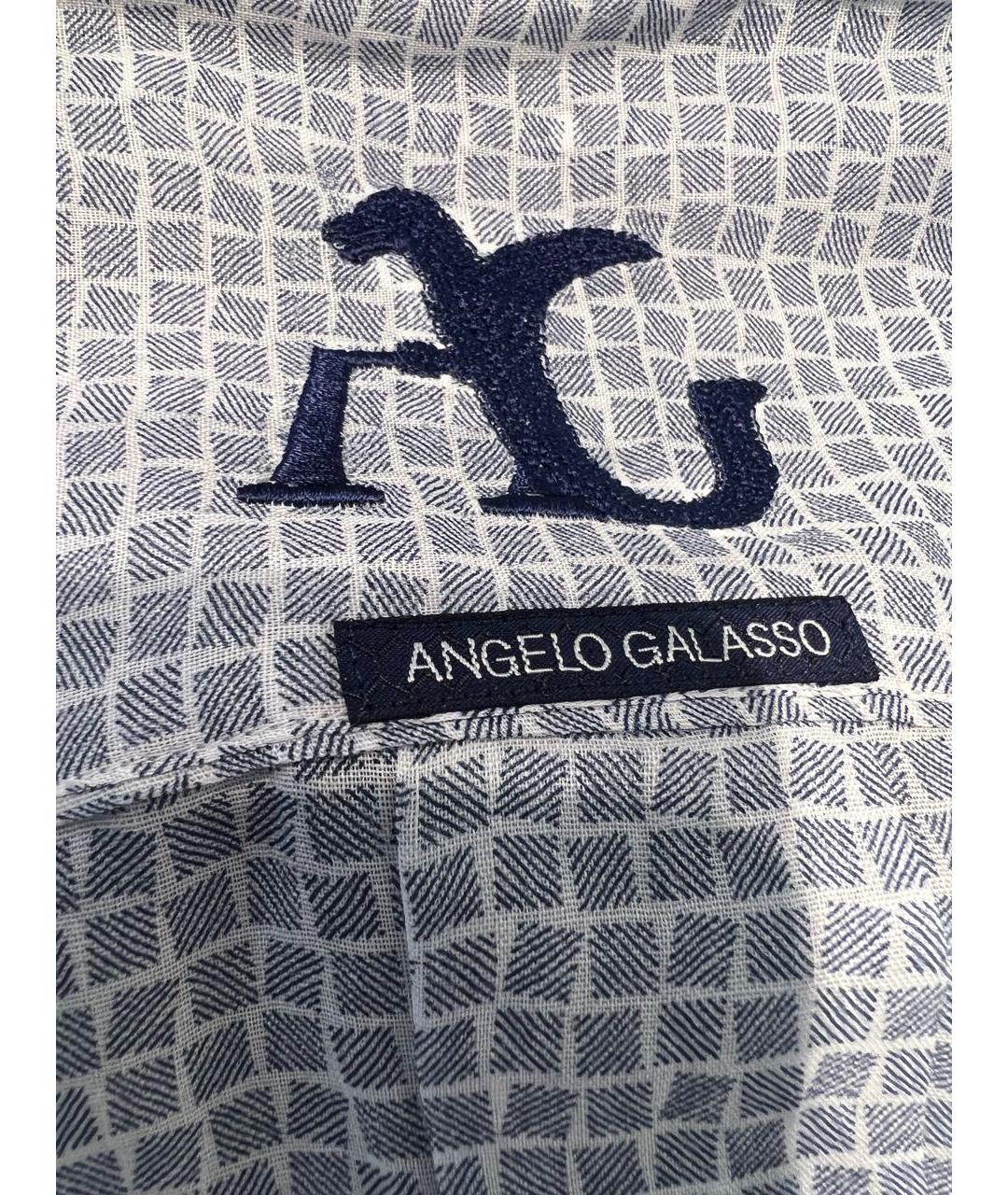 ANGELO GALASSO Серая хлопковая кэжуал рубашка, фото 3