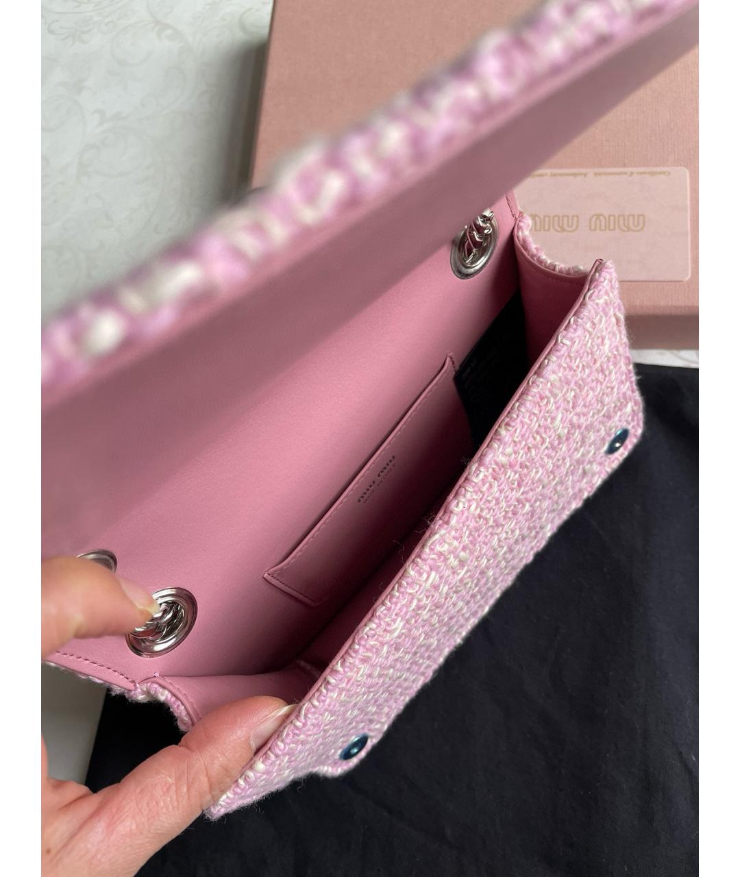 MIU MIU Розовая пелетеная сумка через плечо, фото 6