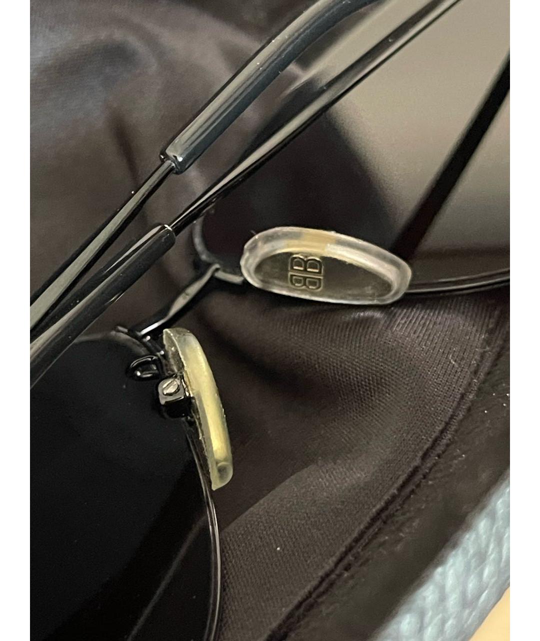 BALENCIAGA Черные металлические солнцезащитные очки, фото 3