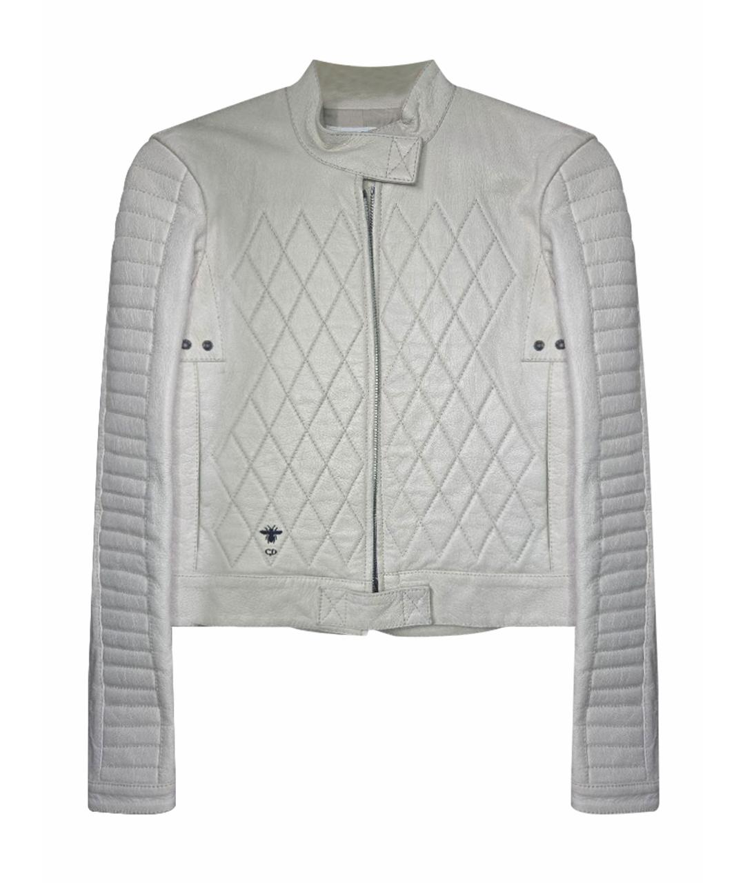 CHRISTIAN DIOR Белая кожаная куртка, фото 1