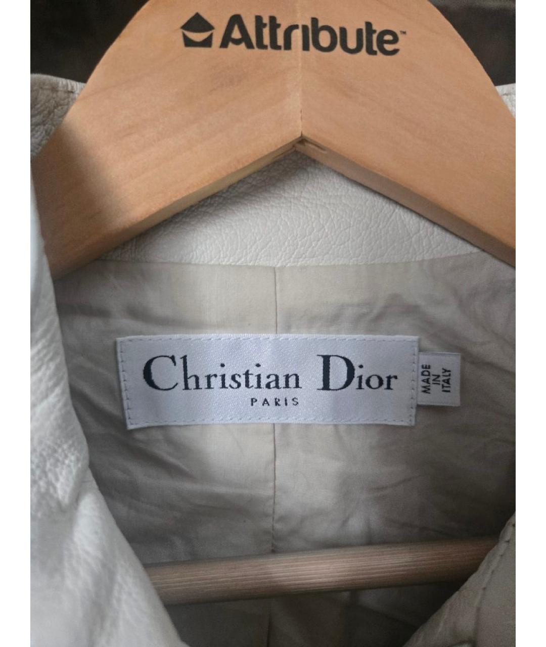 CHRISTIAN DIOR Белая кожаная куртка, фото 5
