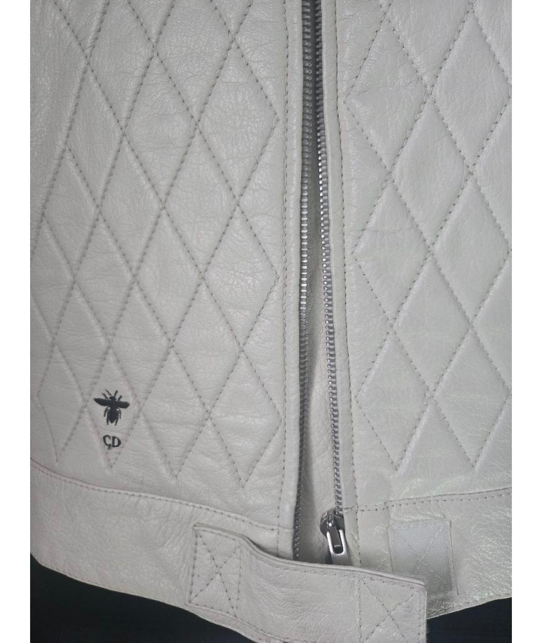 CHRISTIAN DIOR Белая кожаная куртка, фото 6