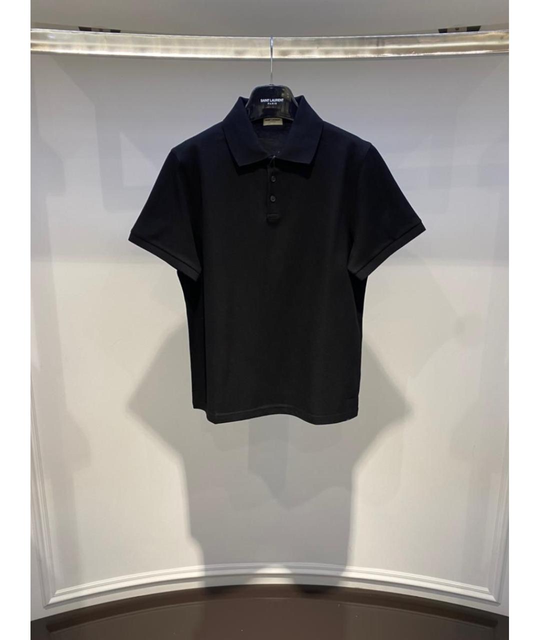 SAINT LAURENT Черное поло с коротким рукавом, фото 3